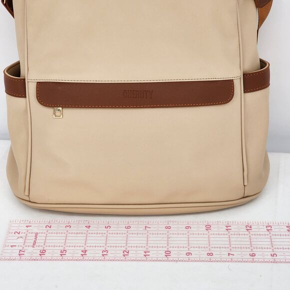 Cheruty Anti-Theft Tan Faux Leather Convertible Backpack - Picture 11 of 12